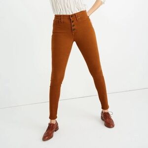 Madewell Button Fly Women’s 9” Mid Rise Skinny Jeans Burnt Sienna Size 29